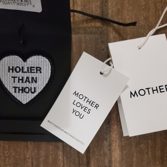 New MOTHER Holier Than Thou Denim Patch and Mother Tags. - Picture 3 of 9
